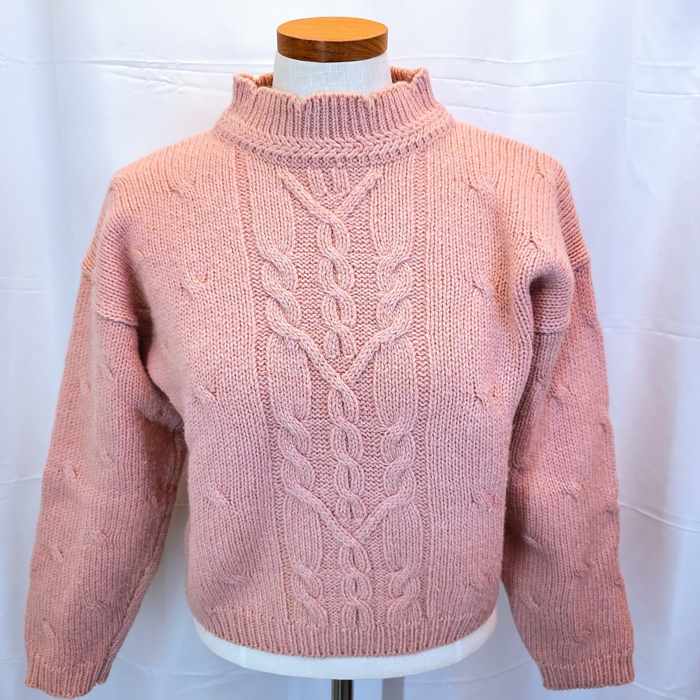 Pink Cable Knit Sweater
